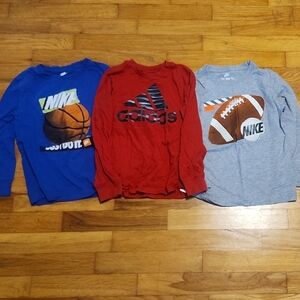 Adidas Red Long Sleeve Kids Tee